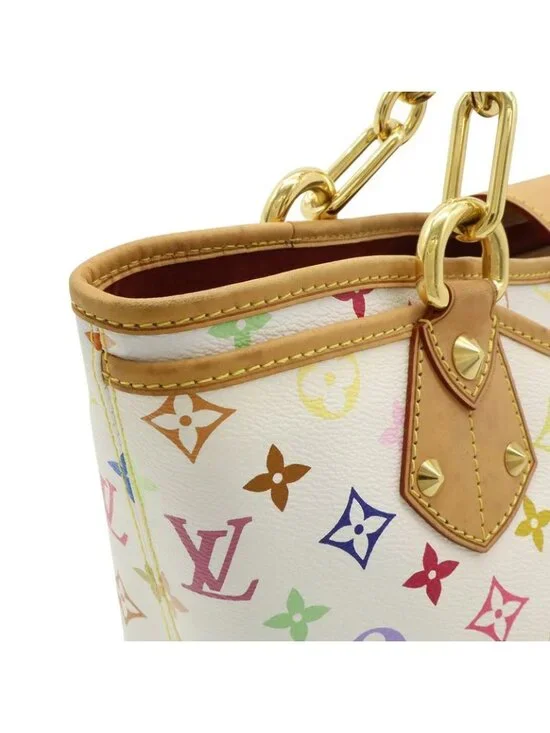 Louis Vuitton Monogram Multicolor Ani GM Tote Shoulder Bag Chain Ribbon Bron - Picture 6 of 7